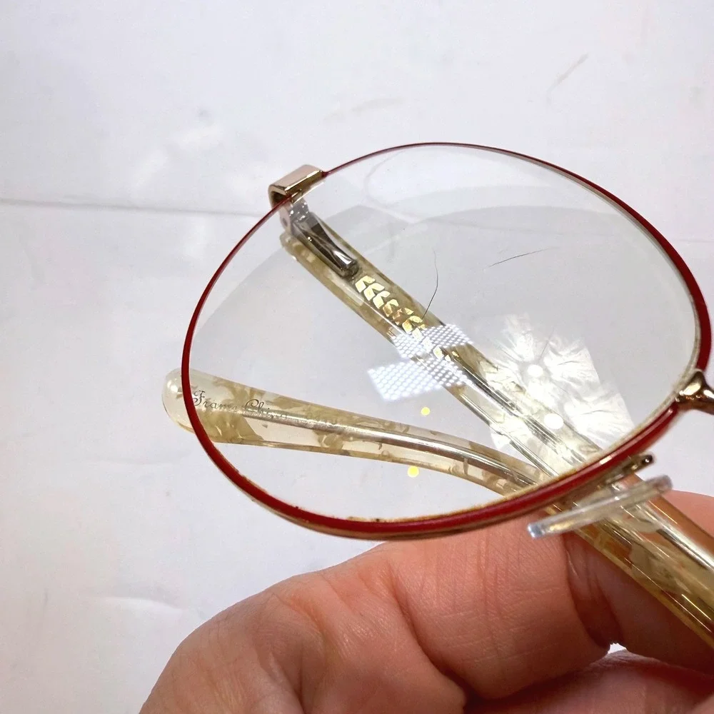 Vintage Zyloware TM509 Eyeglass Frames only 50-19-135 Cream Marble Gold Round